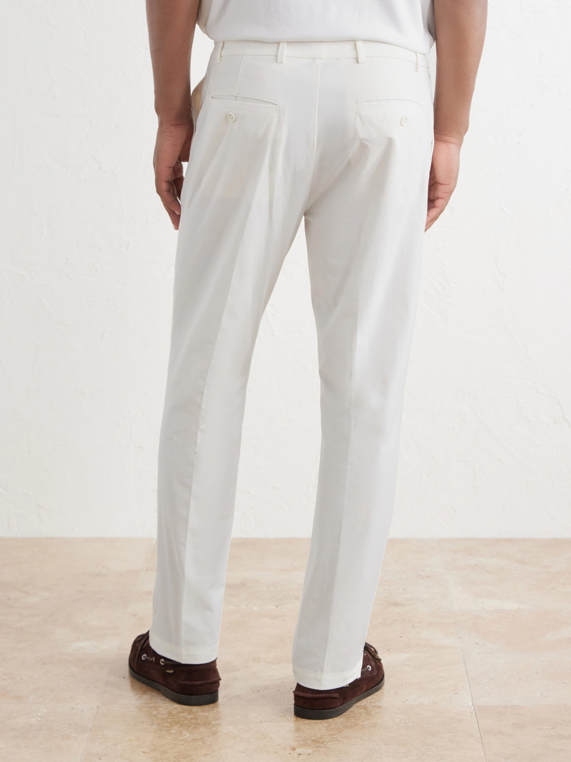 Stretch Cotton-Blend Trousers Slim-Fit