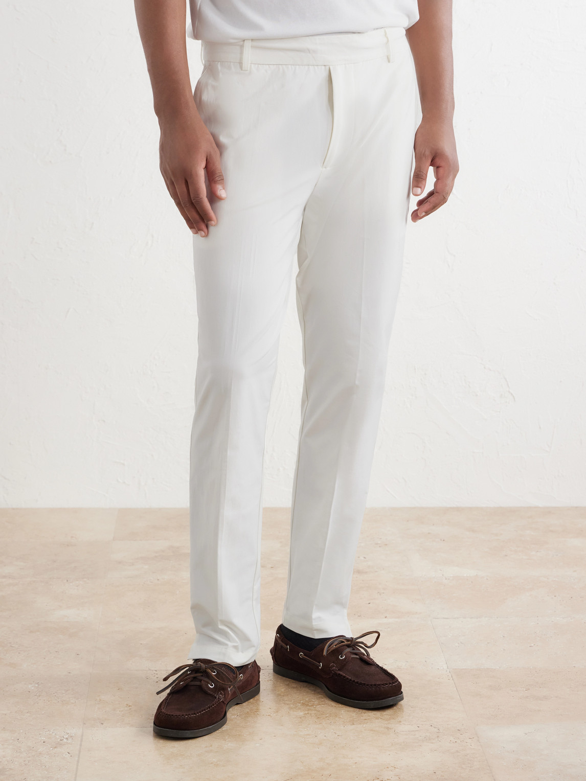 Stretch Cotton-Blend Trousers Slim-Fit