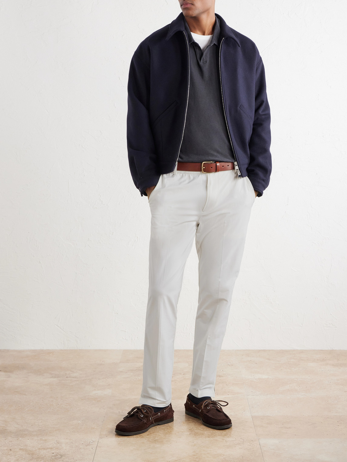 Stretch Cotton-Blend Trousers Slim-Fit