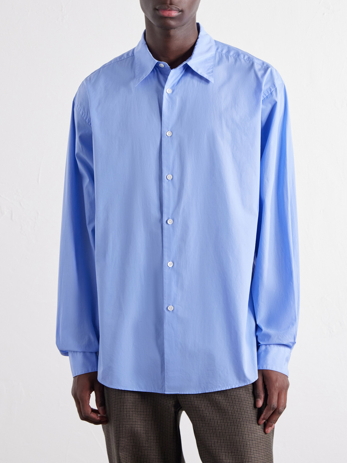 Classic-Collar Cotton-Poplin Shirt