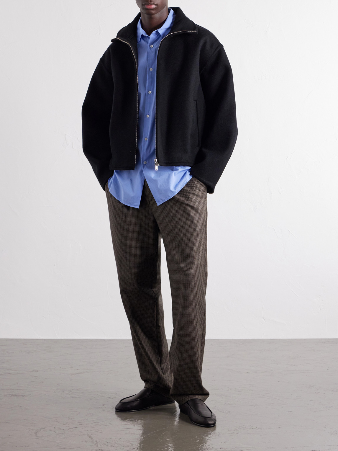 Classic-Collar Cotton-Poplin Shirt
