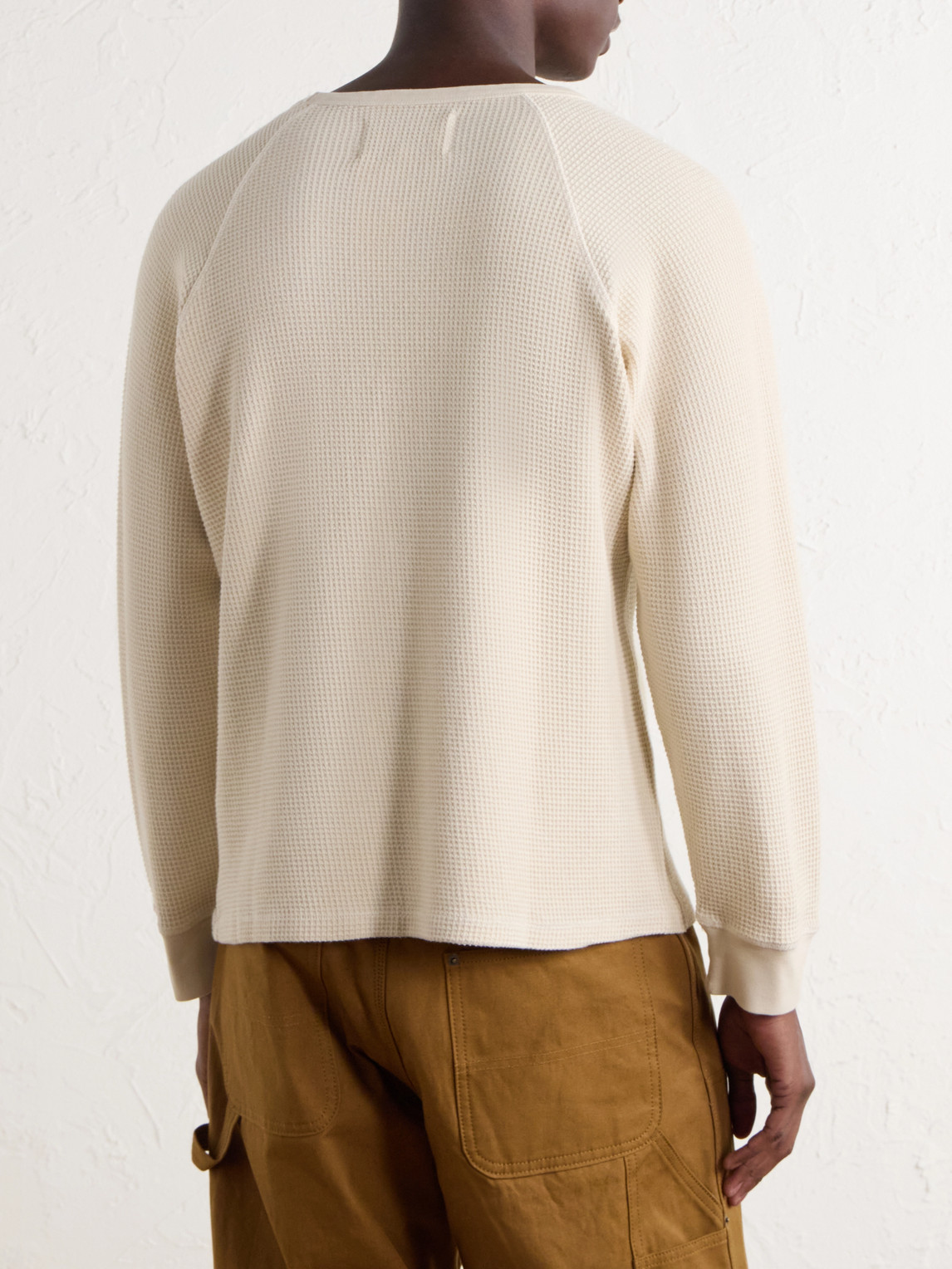 Thermal Waffle-Knit Cotton T-Shirt