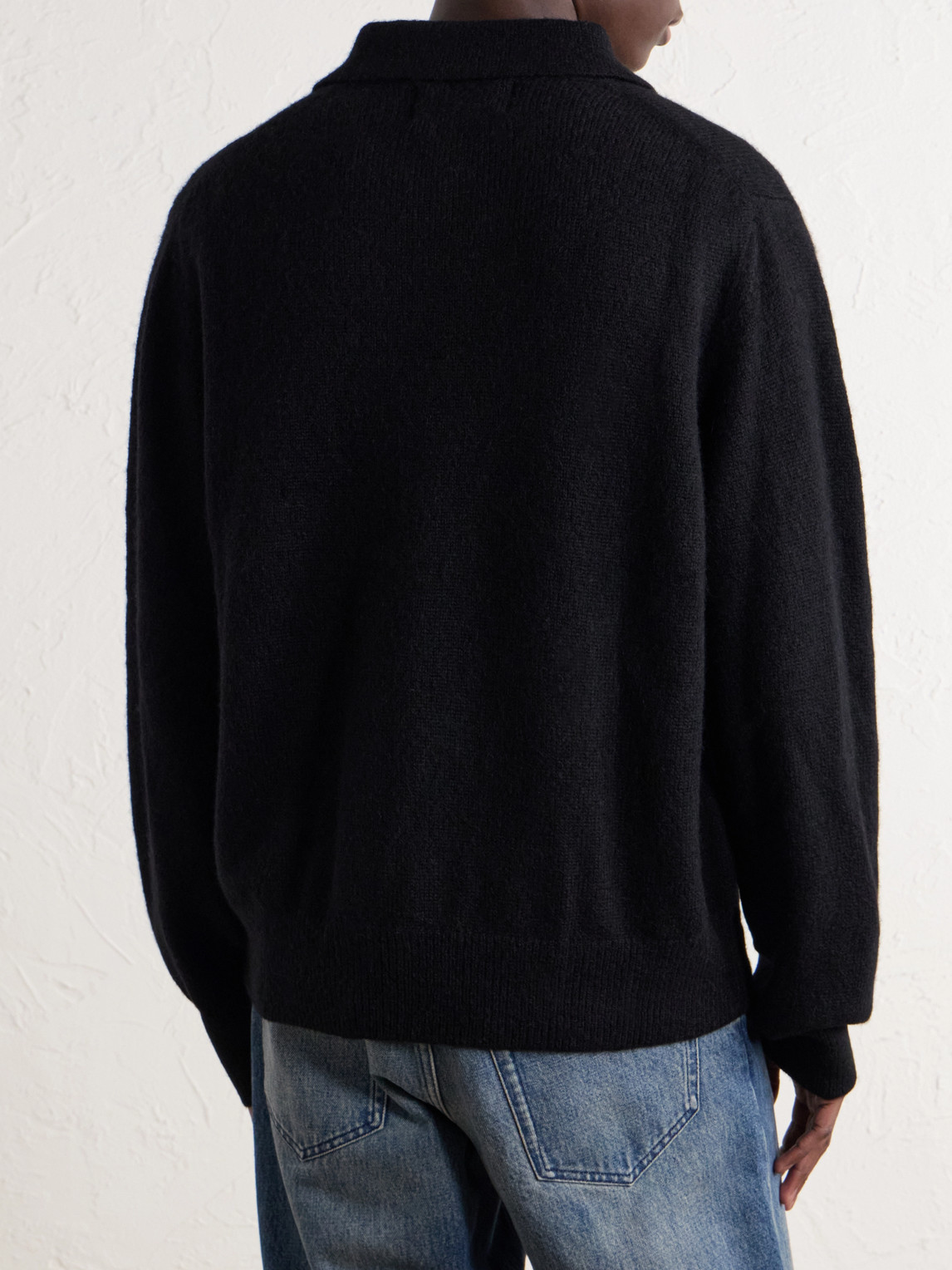 Alpaca-Blend Polo Sweater