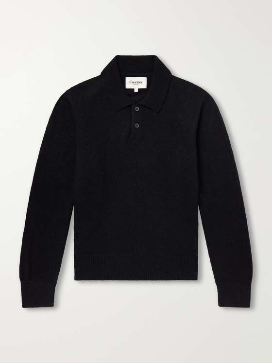 Corridor Alpaca-Blend Polo Sweater