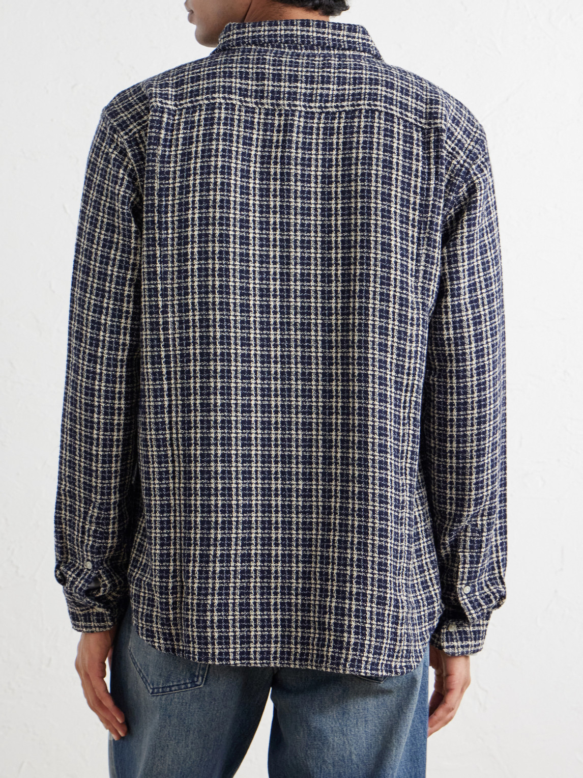 Reverse Checked Cotton-Tweed Shirt