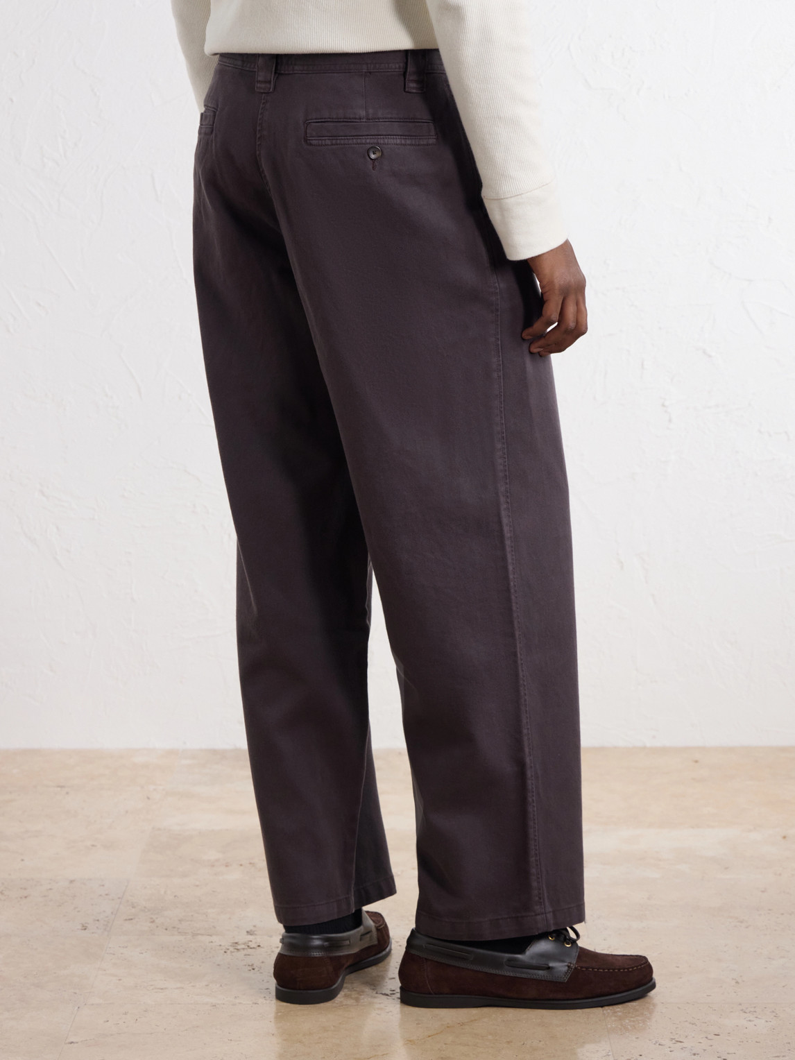 Wide-Leg Cotton-Twill Trousers