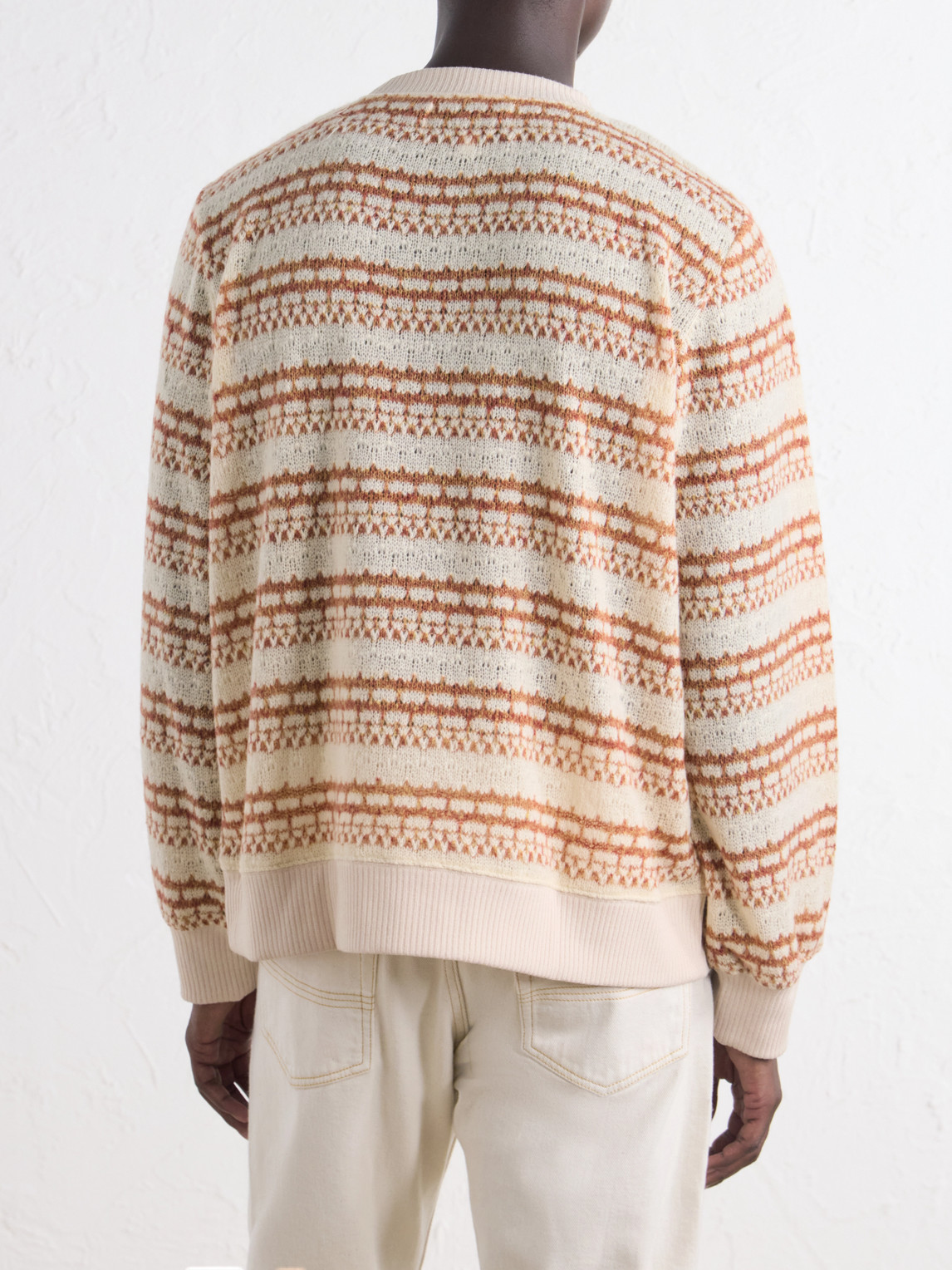 Striped Pointelle-Knit Sweater