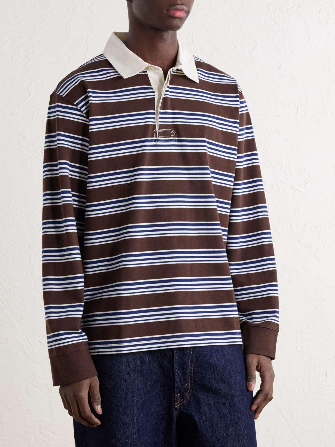 Striped Cotton-Jersey Polo Shirt