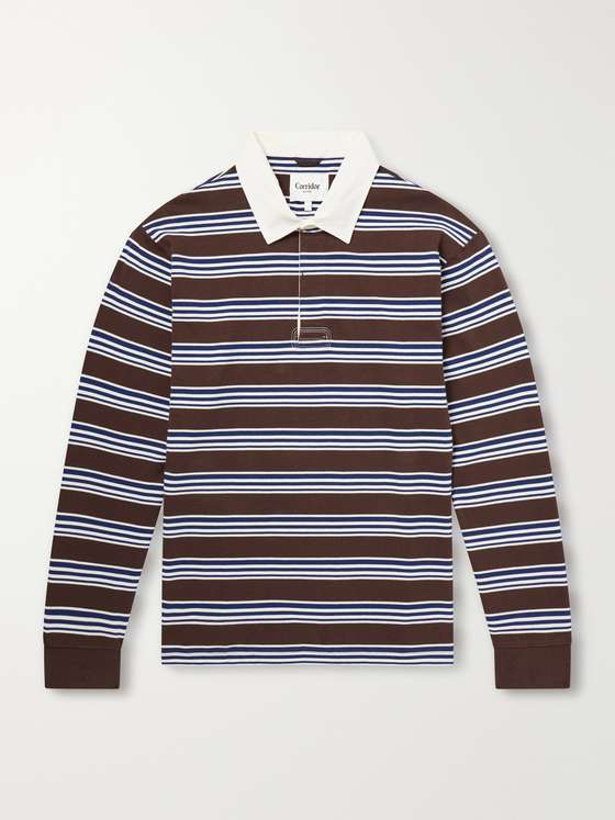 Corridor Striped Cotton-Jersey Polo Shirt