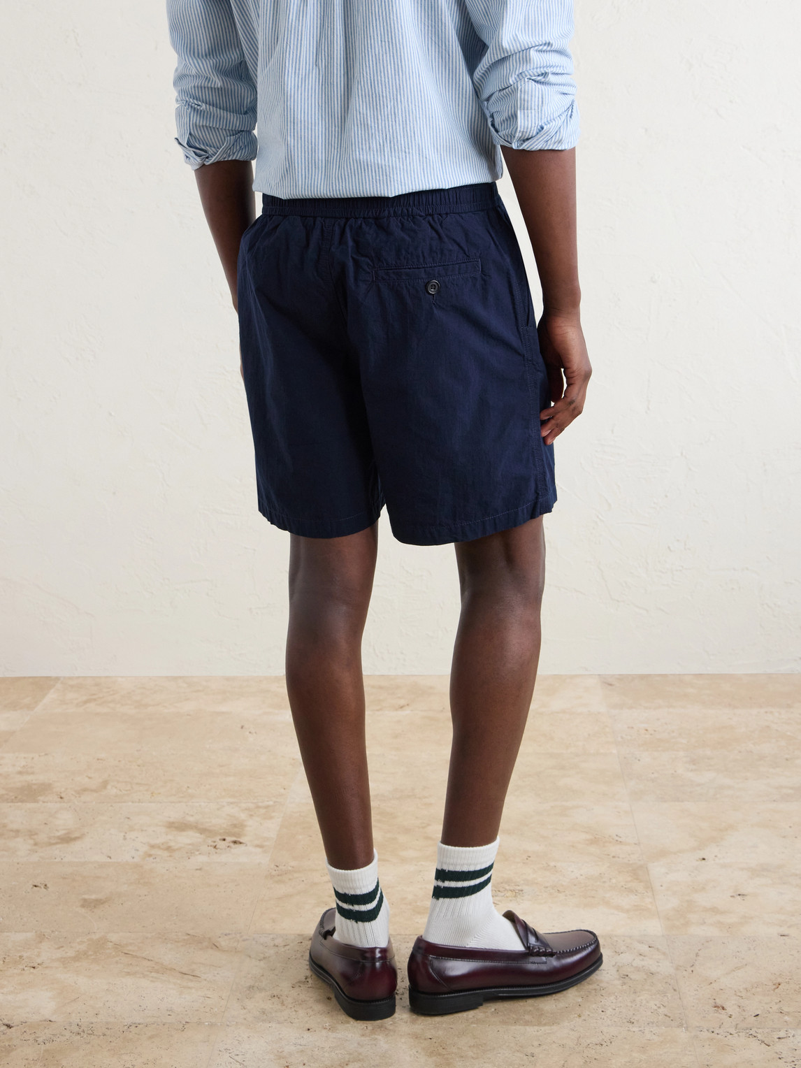 Drake's Straight-Leg Cotton Drawstring Shorts - Men | Thumbnail 4