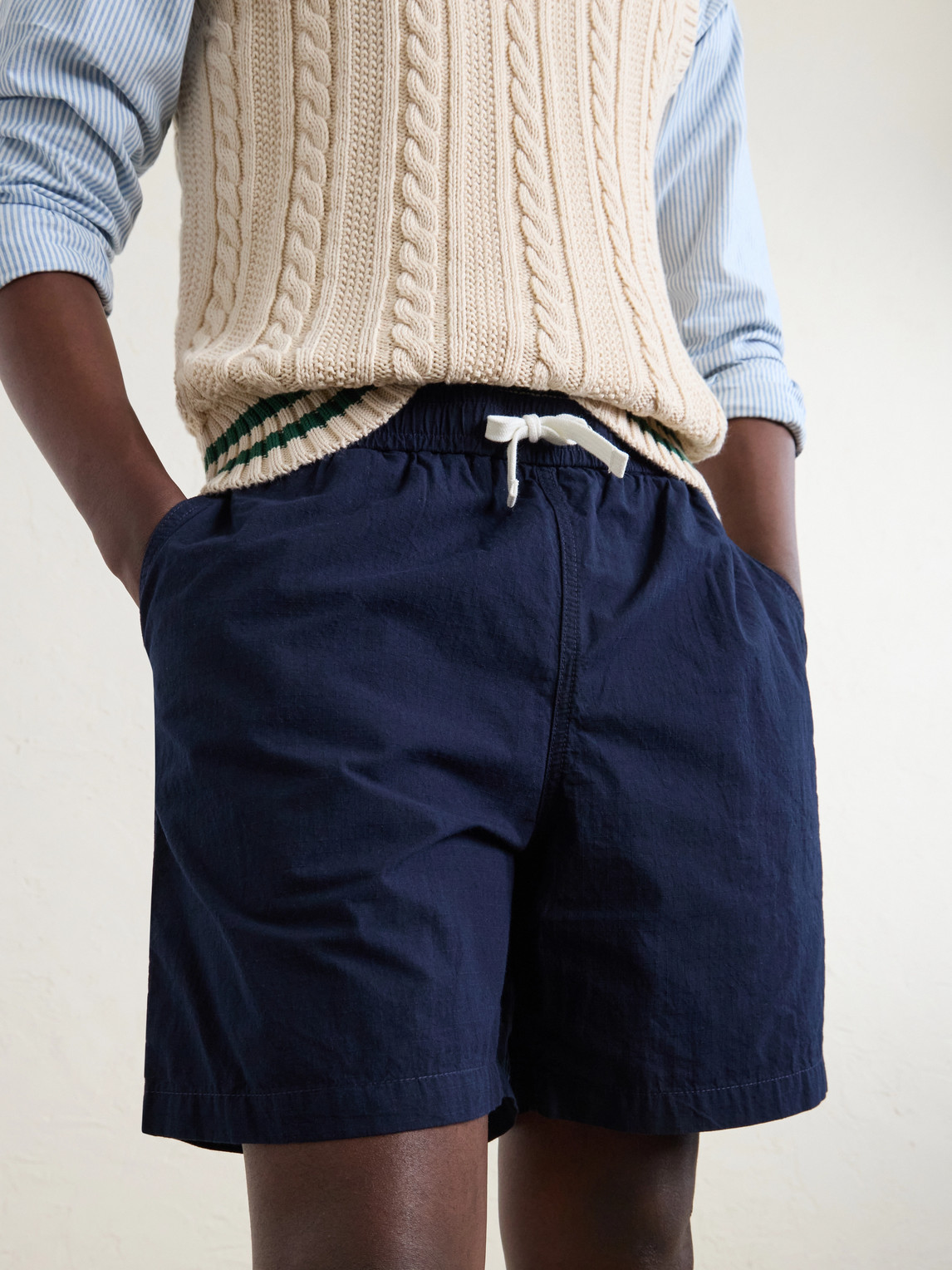 Drake's Straight-Leg Cotton Drawstring Shorts - Men | Thumbnail 6