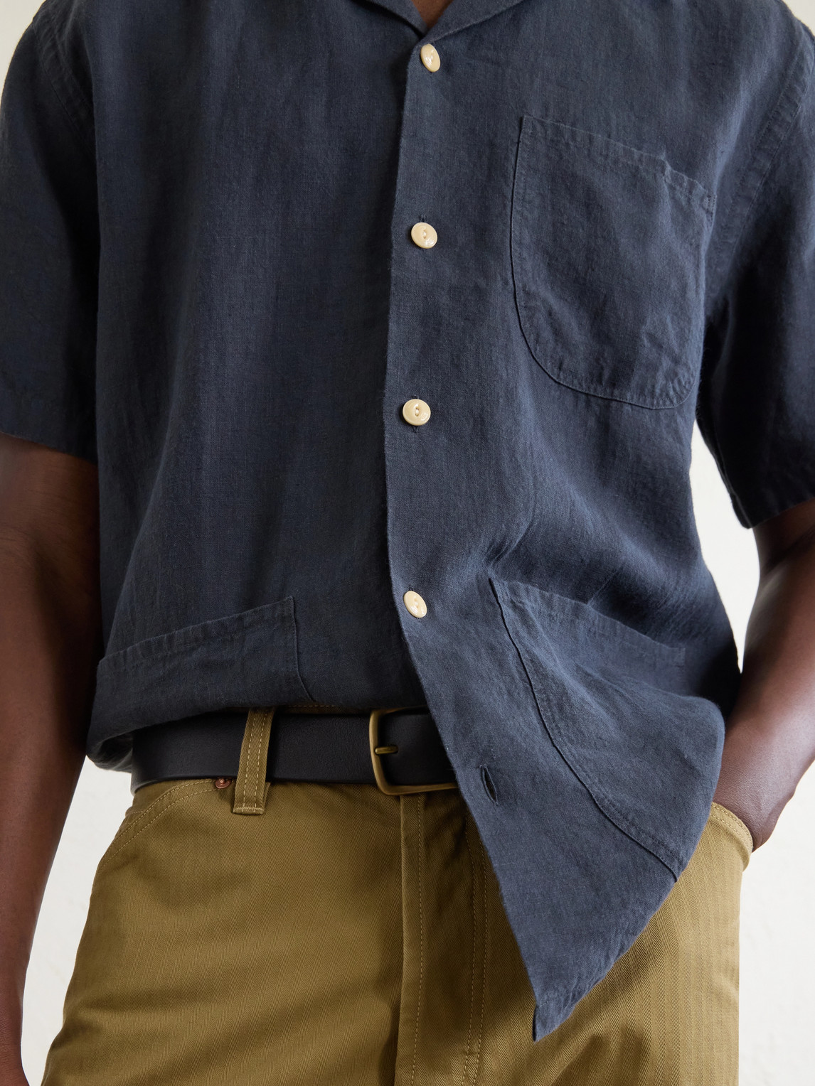 Drake's Camp-Collar Linen Shirt - Men | Thumbnail 5 Drake's Camp-Collar Linen Shirt - Men | Thumbnail 5