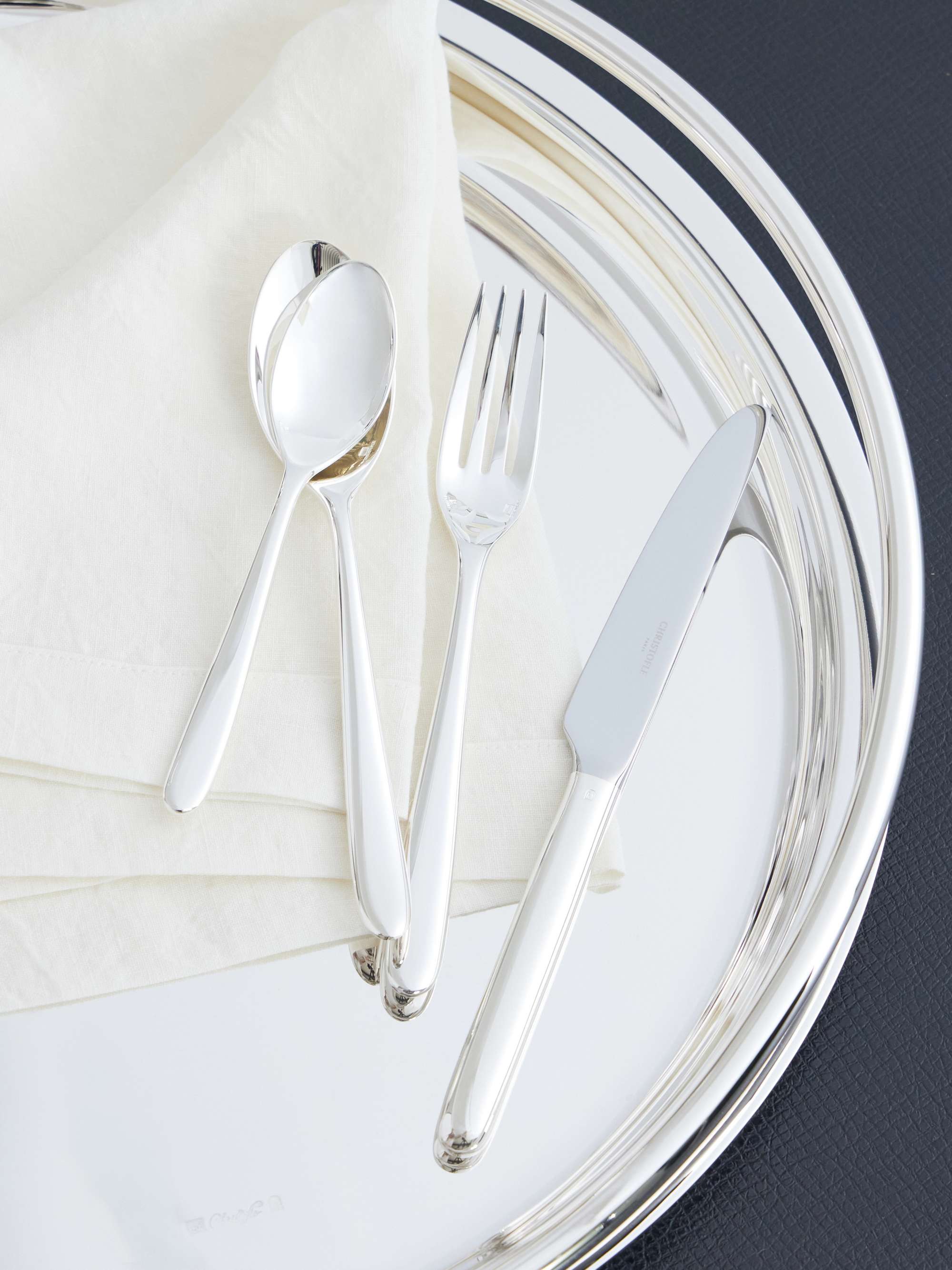 CHRISTOFLE MOOD Easy Silver-Plated Flatware Set with Case