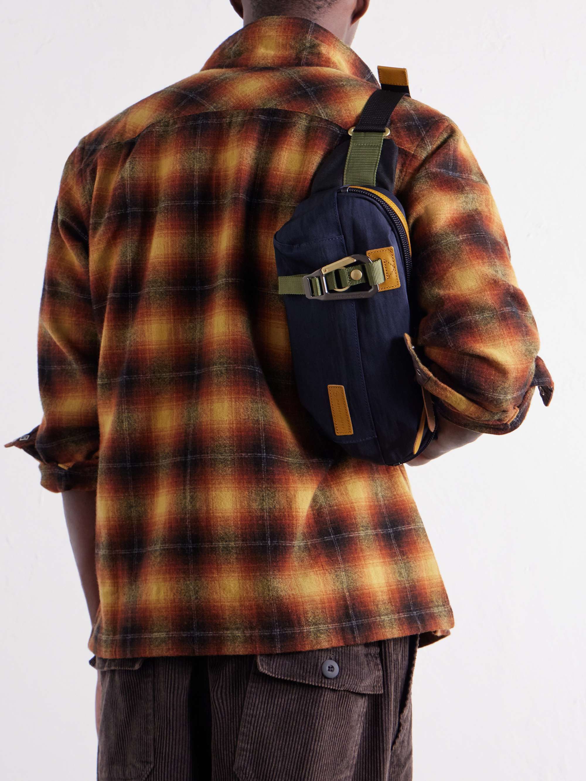 MASTER-PIECE Link Leather-Trimmed Nylon-Twill Belt Bag