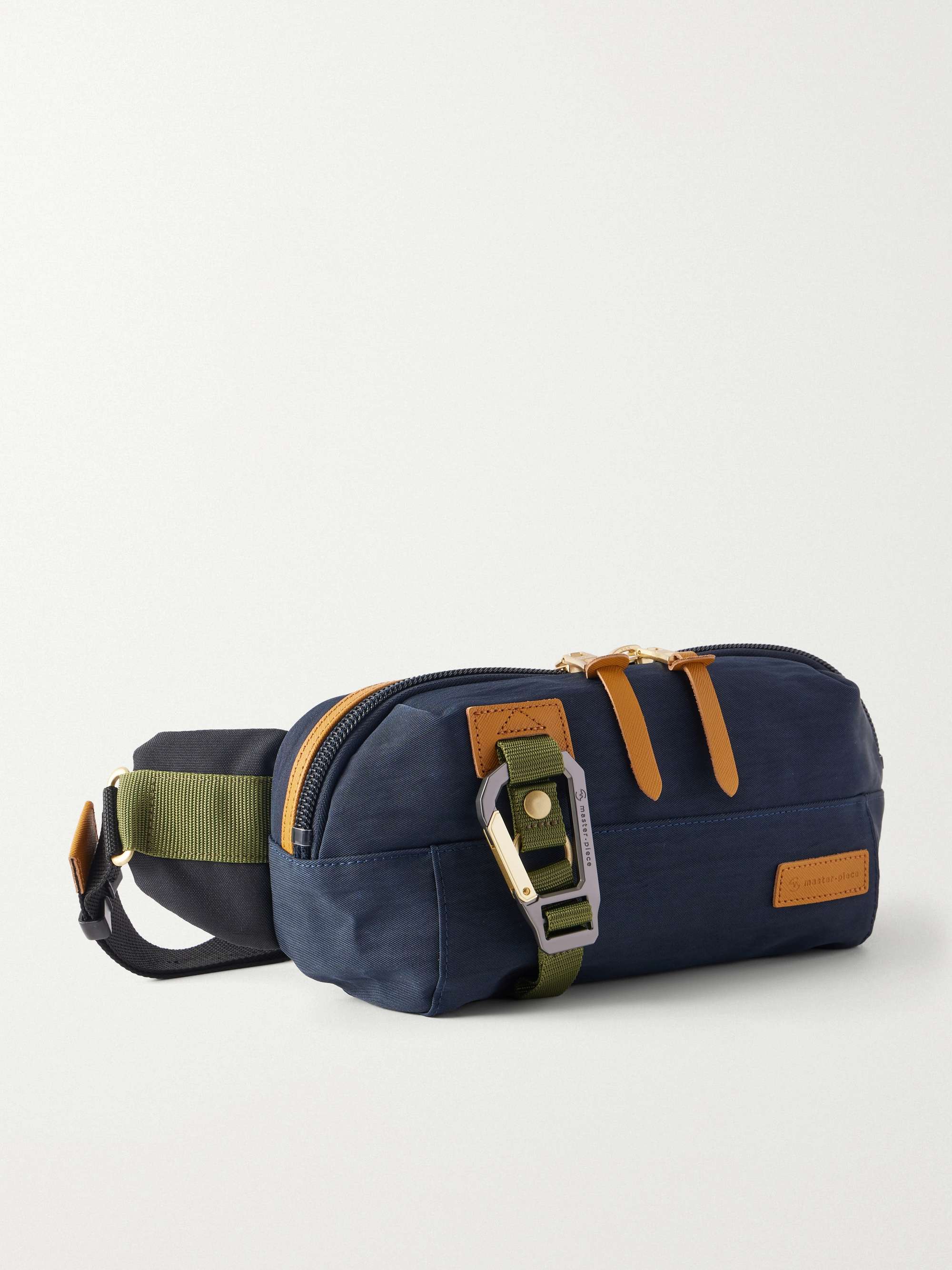 MASTER-PIECE Link Leather-Trimmed Nylon-Twill Belt Bag
