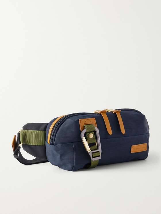 Masterpiece Link Leather-Trimmed Nylon-Twill Belt Bag
