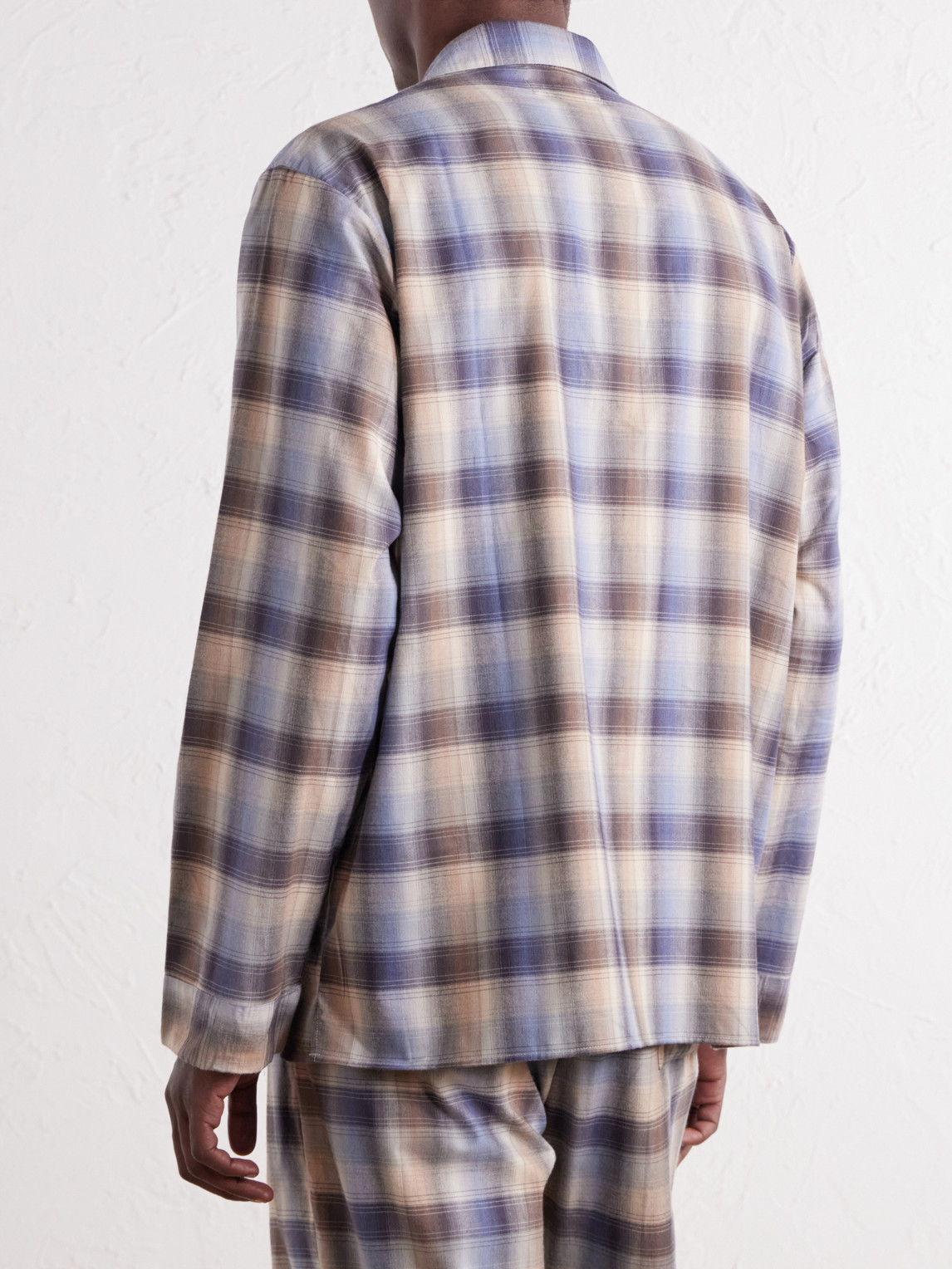 Auralee Checked Organic Cotton-Flannel Pyjama Shirt
