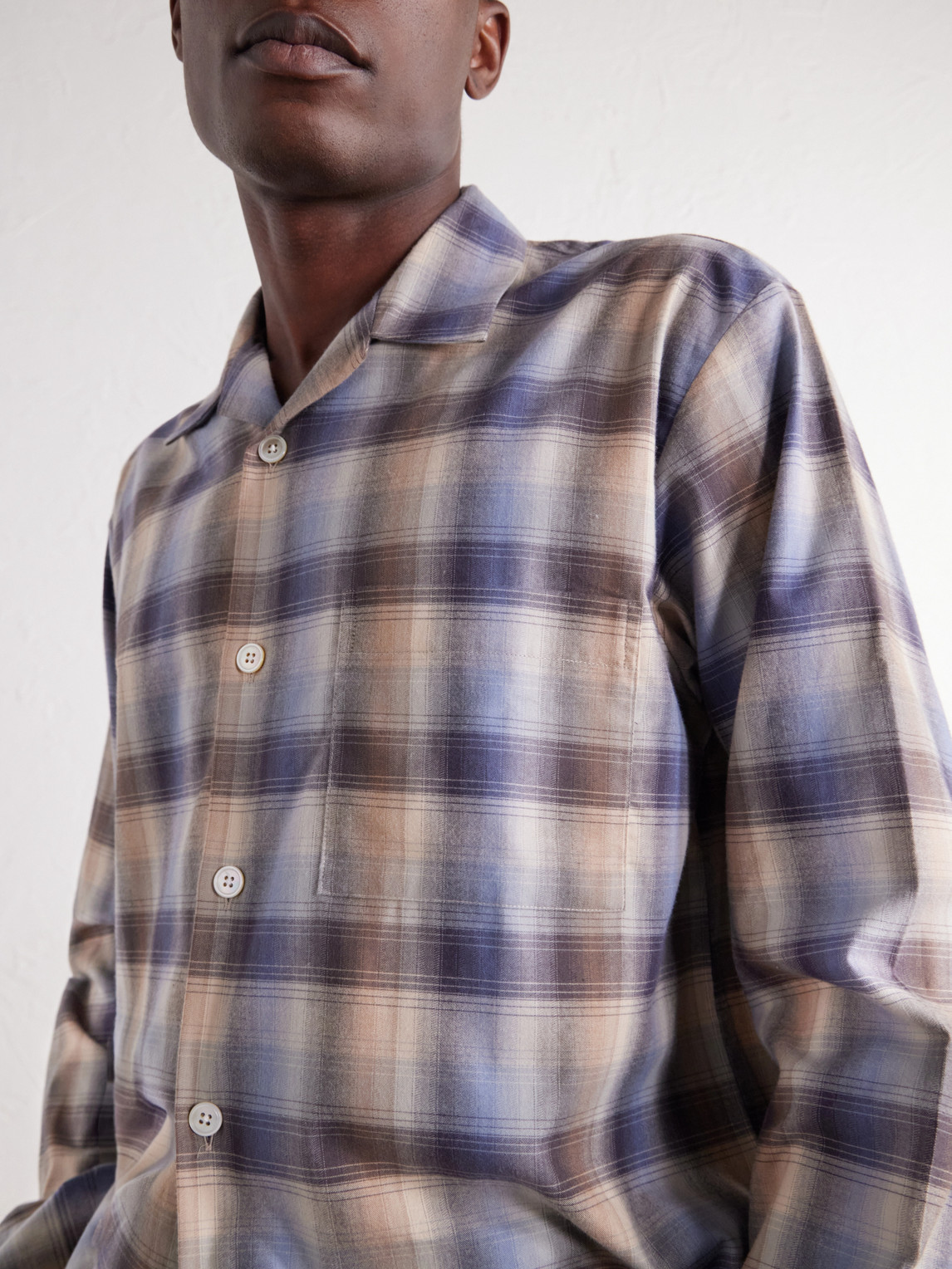 Auralee Checked Organic Cotton-Flannel Pyjama Shirt