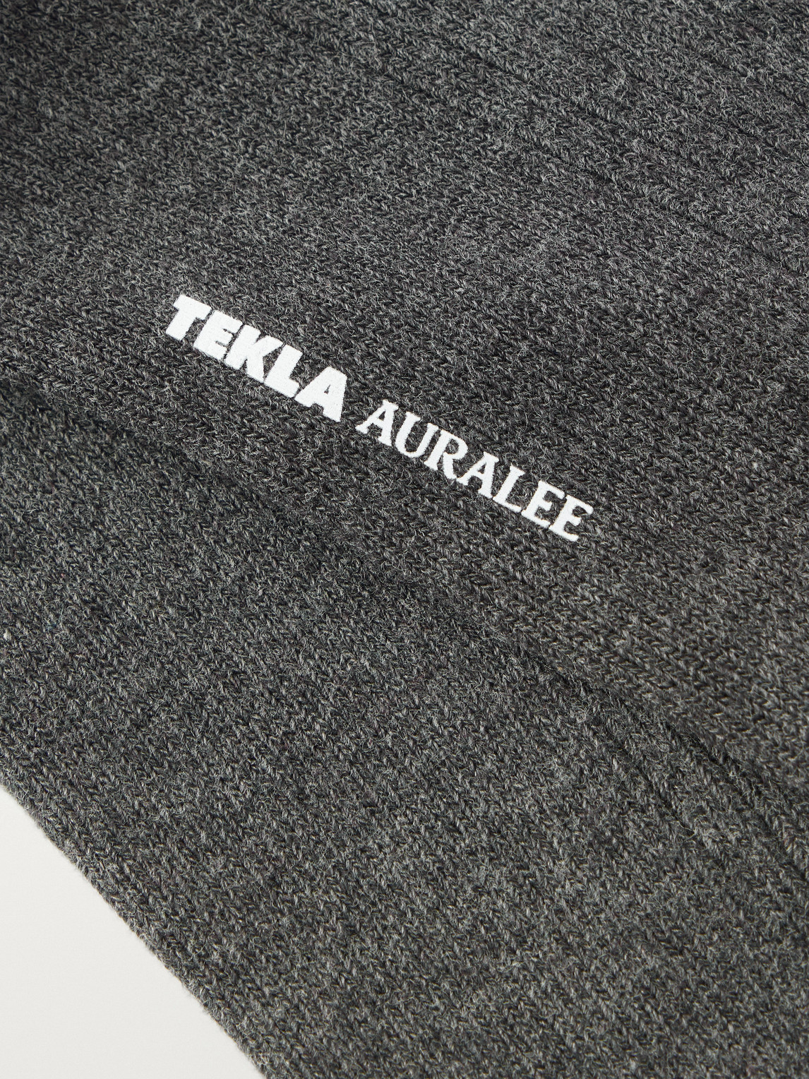Auralee Ribbed Organic Cotton-Blend Socks