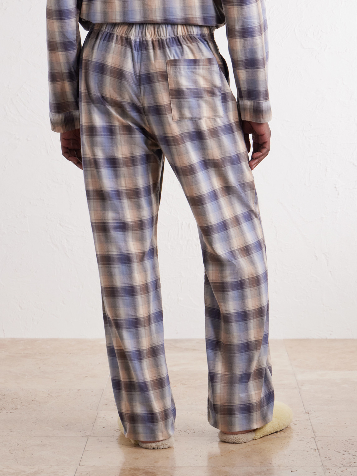 Auralee Checked Organic Cotton-Flannel Pyjama Trousers