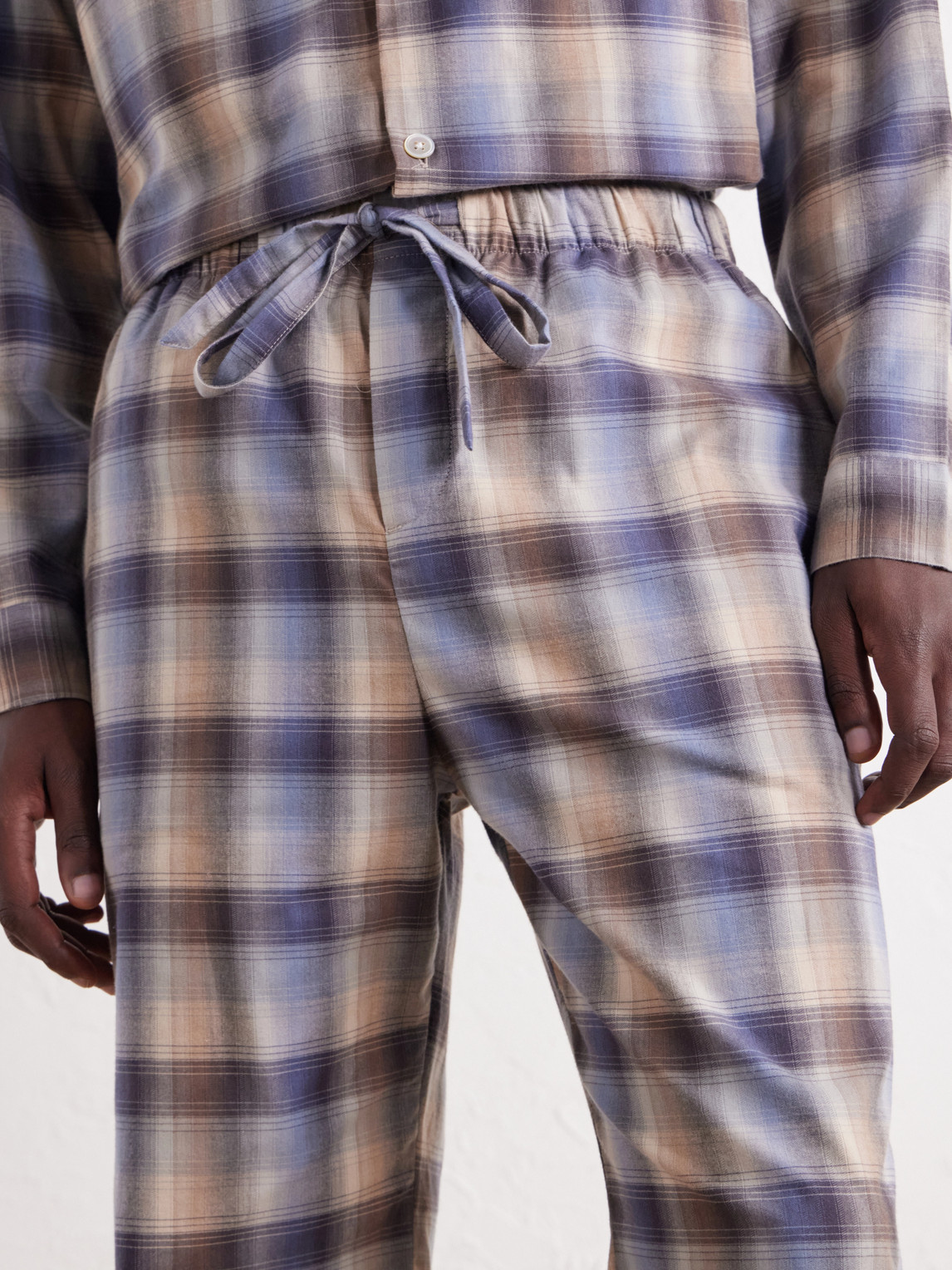 Auralee Checked Organic Cotton-Flannel Pyjama Trousers