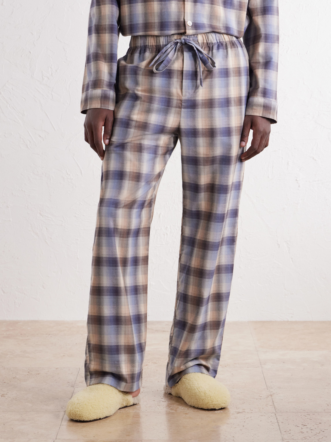 Auralee Checked Organic Cotton-Flannel Pyjama Trousers