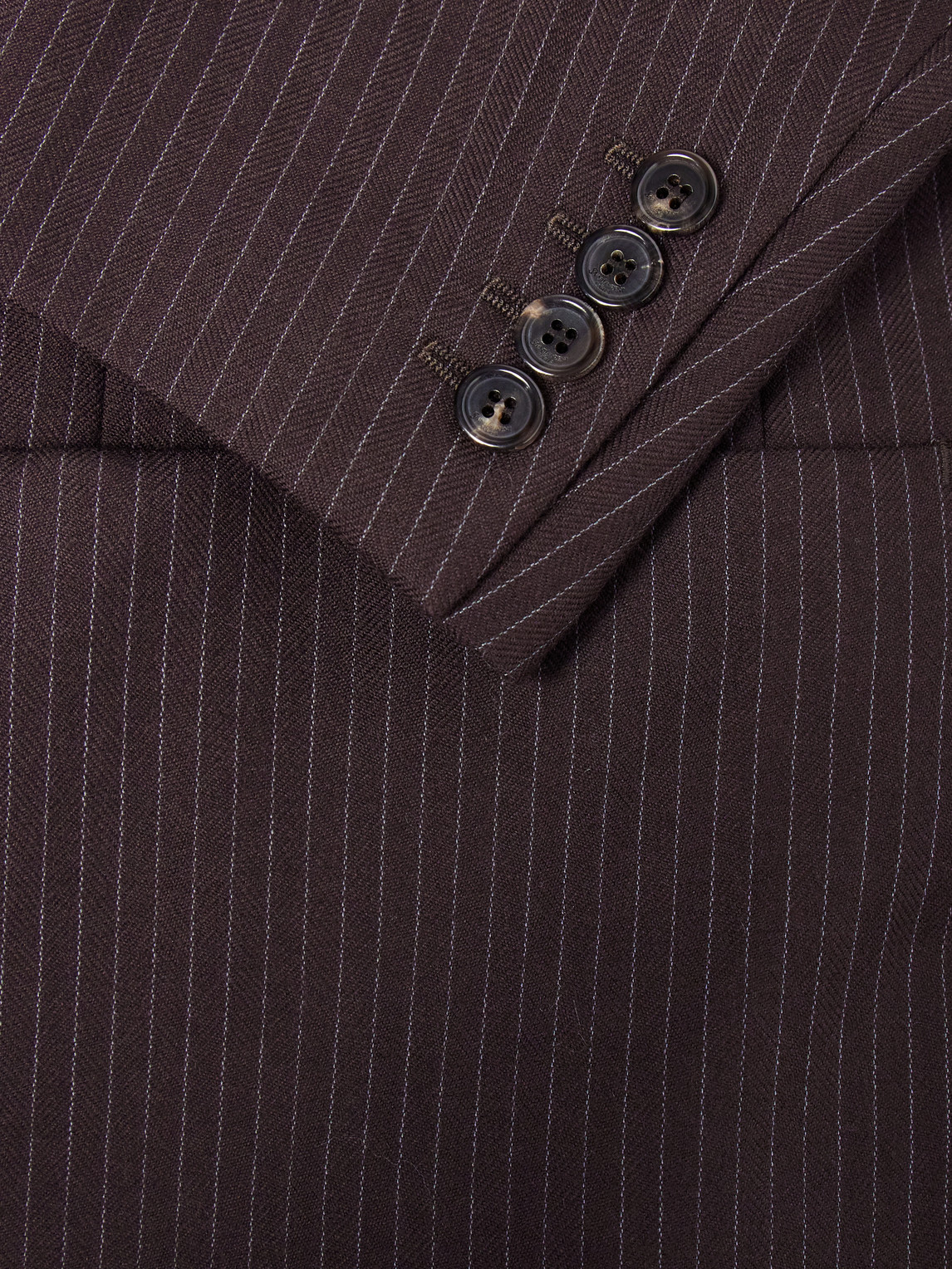Double-Breasted Pinstriped Wool-Blend Suit Jacket
