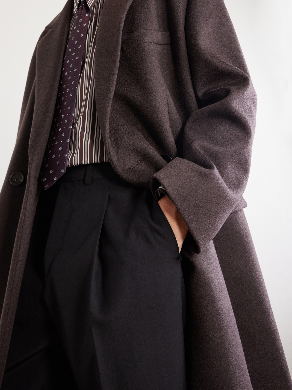 Double-Breasted Felted-Wool Coat