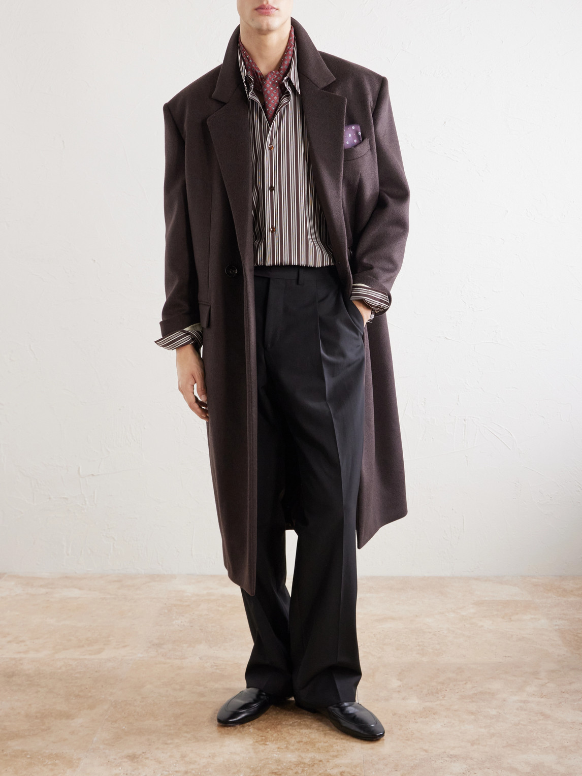 Double-Breasted Felted-Wool Coat