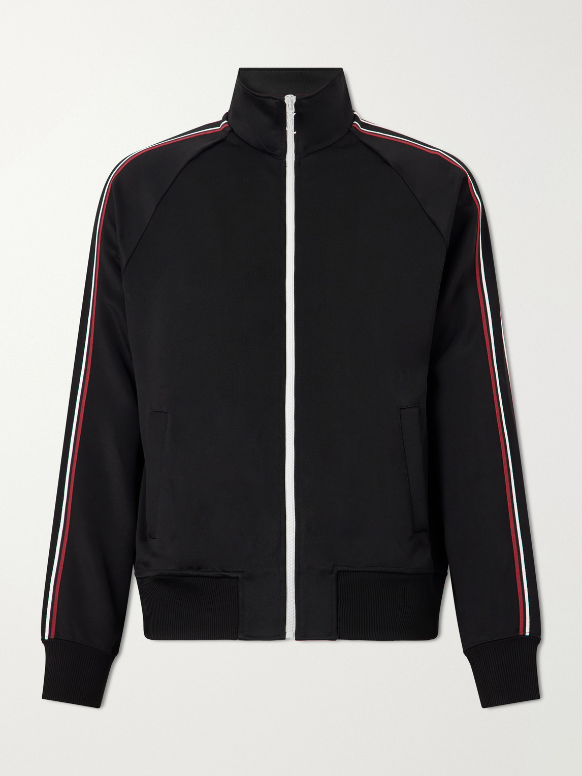 Logo-Detailed Striped Jersey Zip-Up Sweatshirt