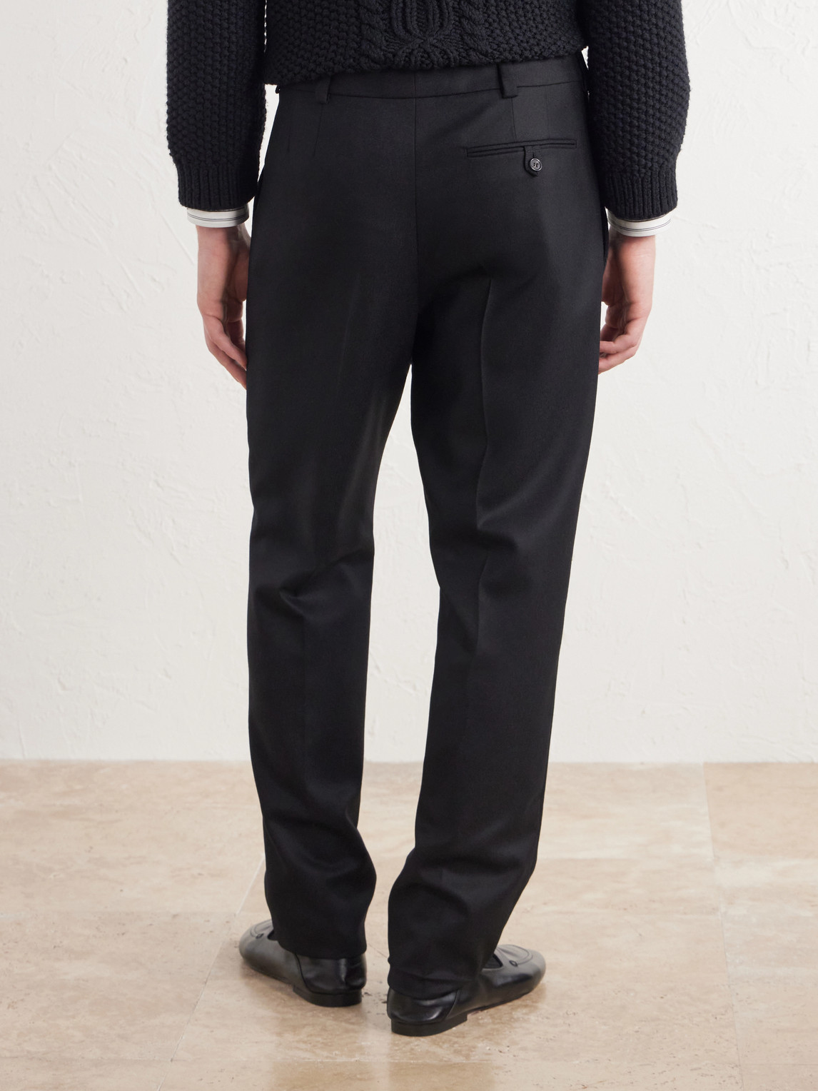 Tapered Brushed Wool Trousers
