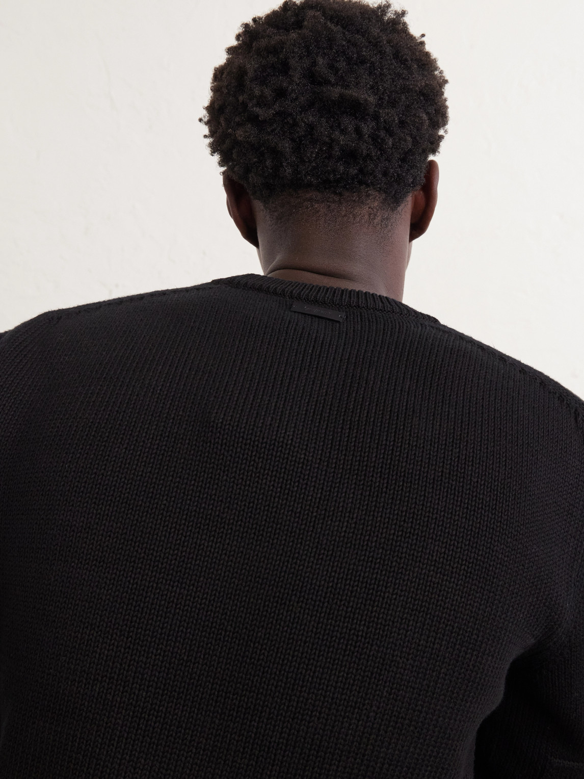 Waffle-Knit Cotton Sweater