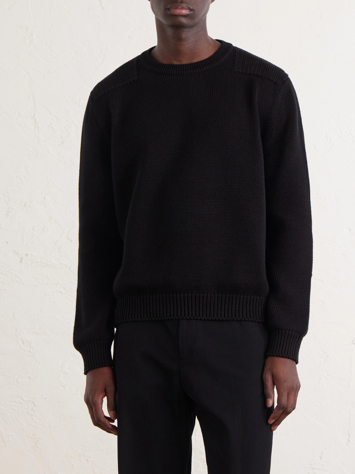 Waffle-Knit Cotton Sweater