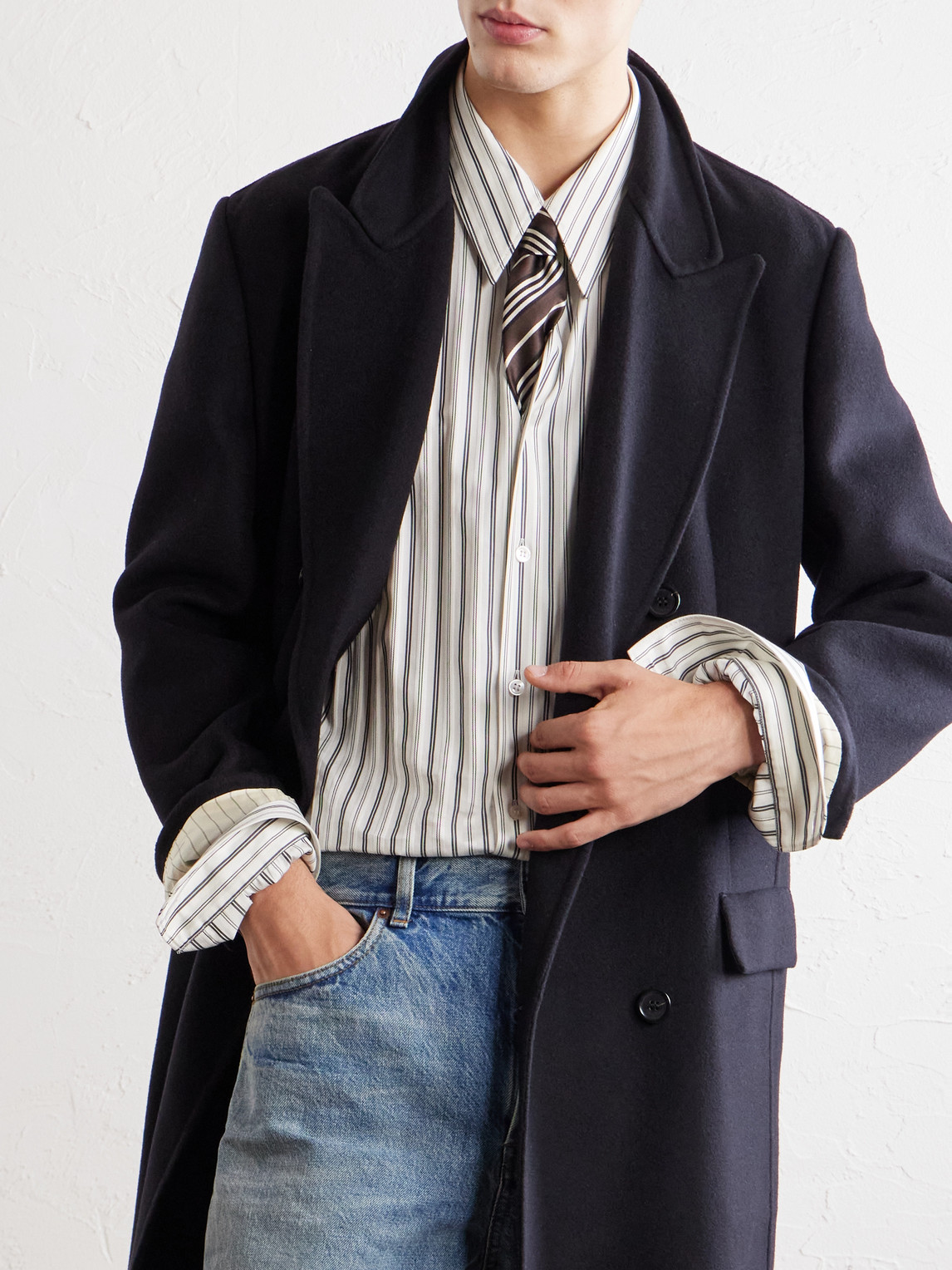 Double-Breasted Wool-Blend Coat
