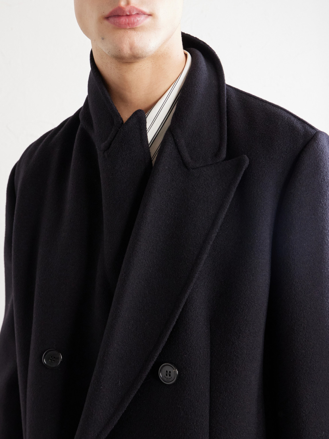 Double-Breasted Wool-Blend Coat