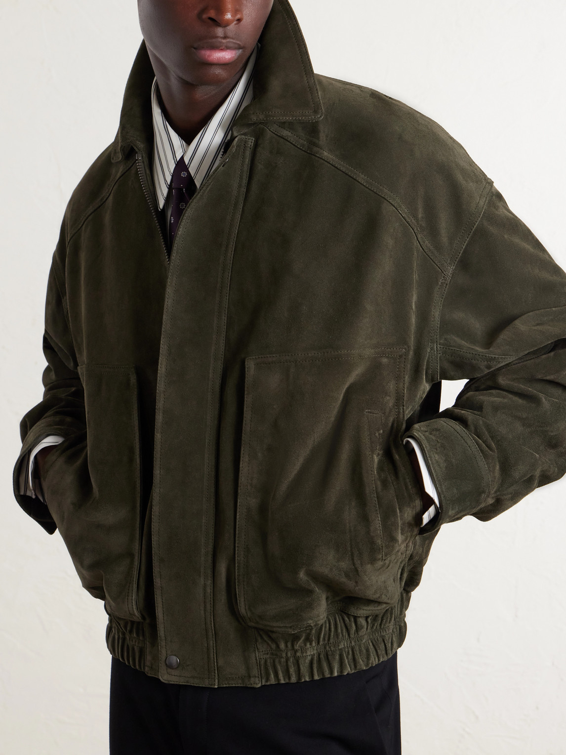 Suede Blouson Jacket