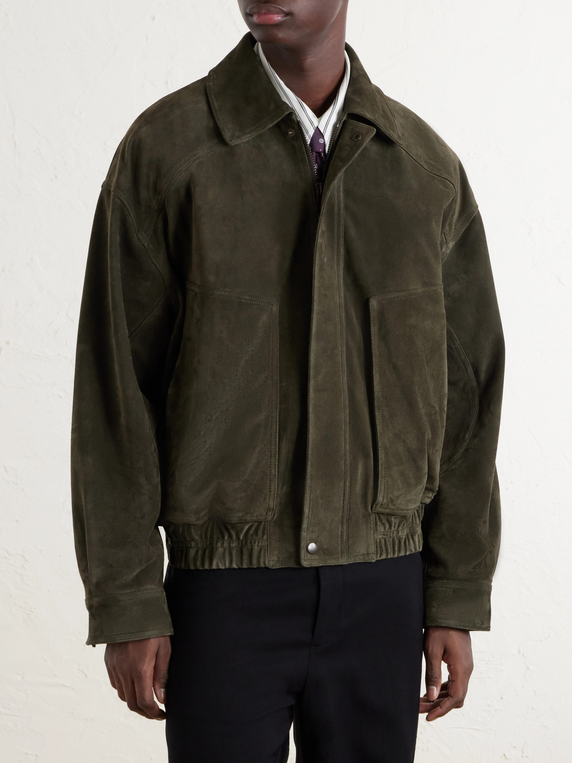 Suede Blouson Jacket