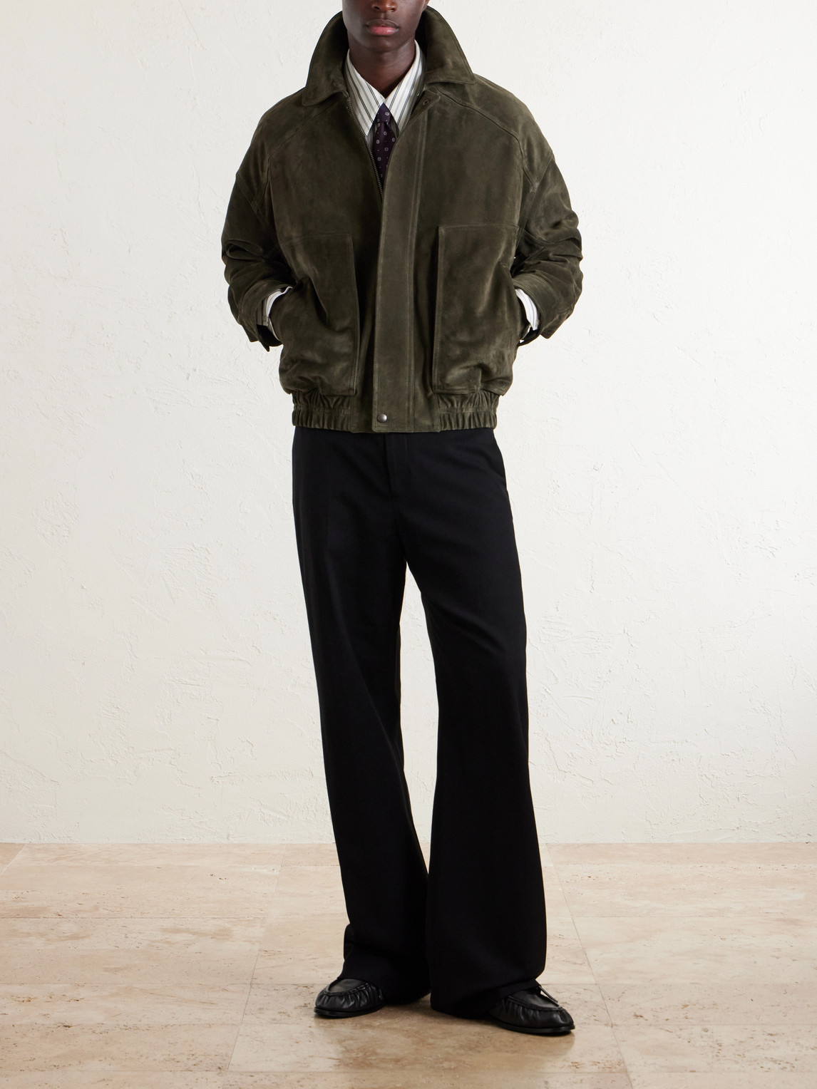 Suede Blouson Jacket