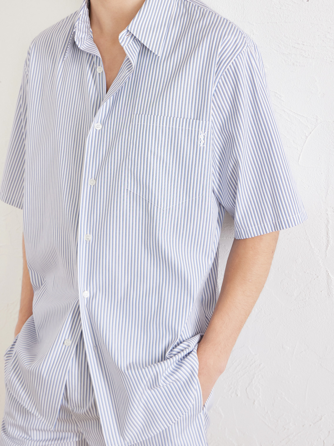 Logo-Embroidered Striped Cotton-Poplin Shirt