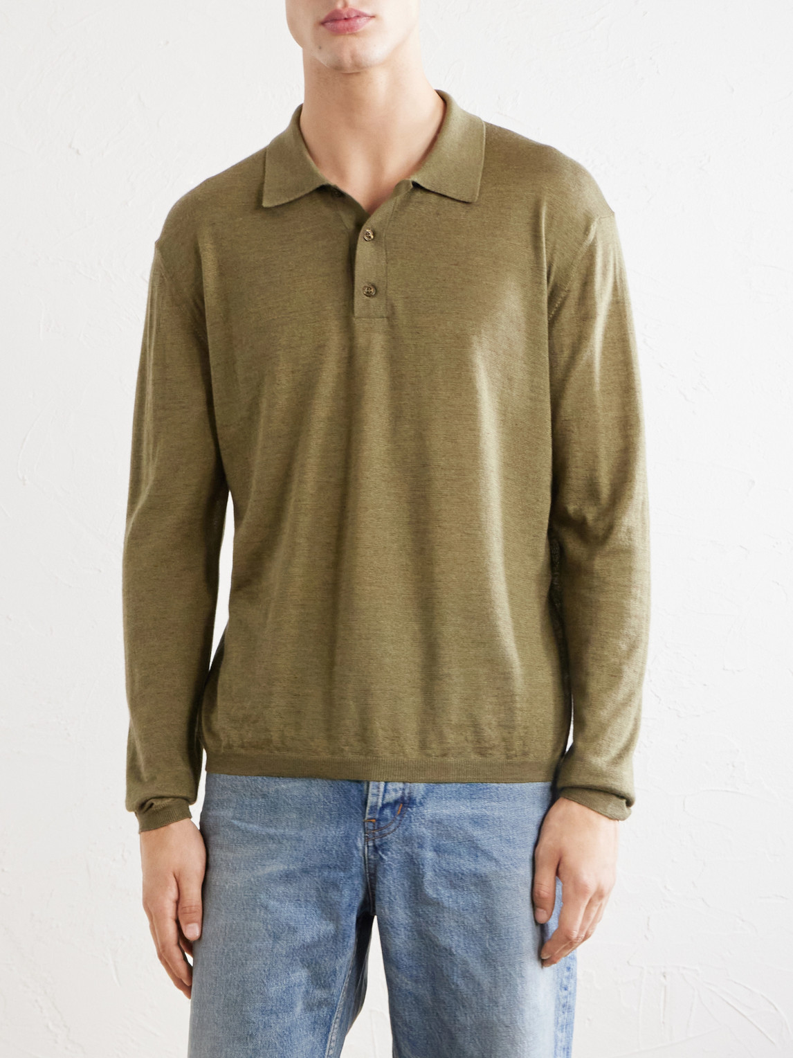 Cashmere, Silk And Linen-Blend Polo Shirt
