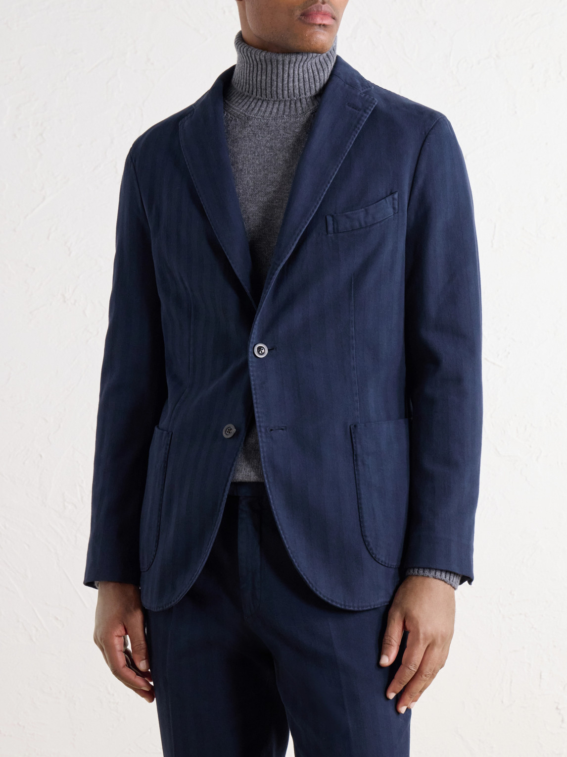 Herringbone Cotton And Cashmere-Blend Twill Suit Jacket