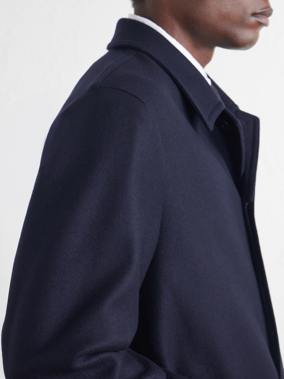 Wool-Blend Felt Coat