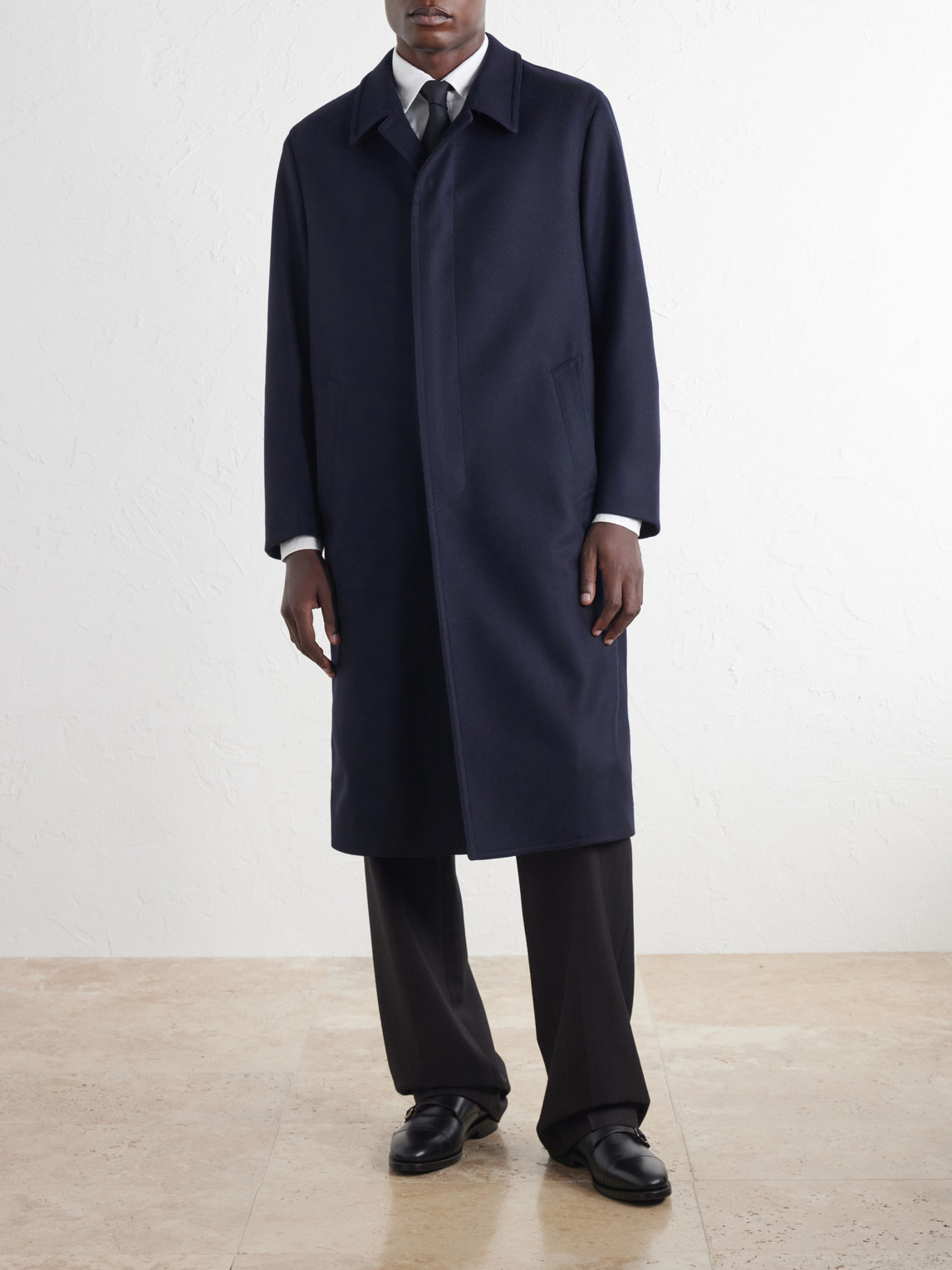Wool-Blend Felt Coat