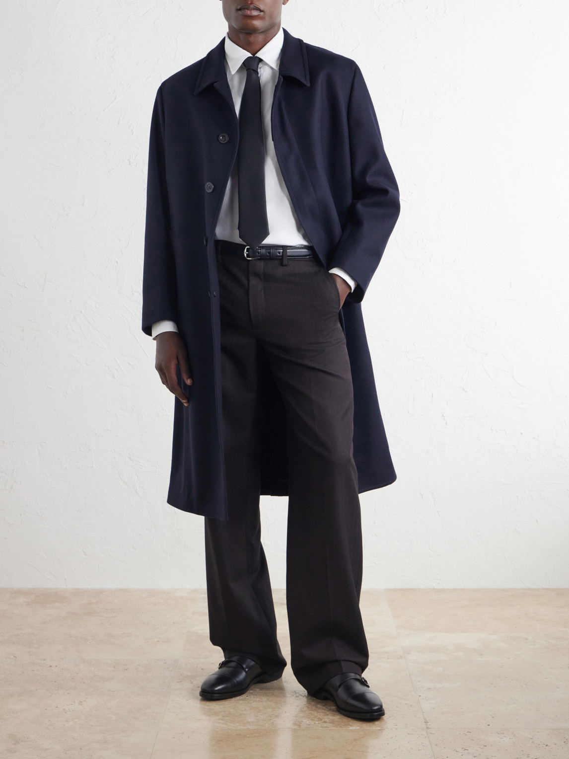 Wool-Blend Felt Coat