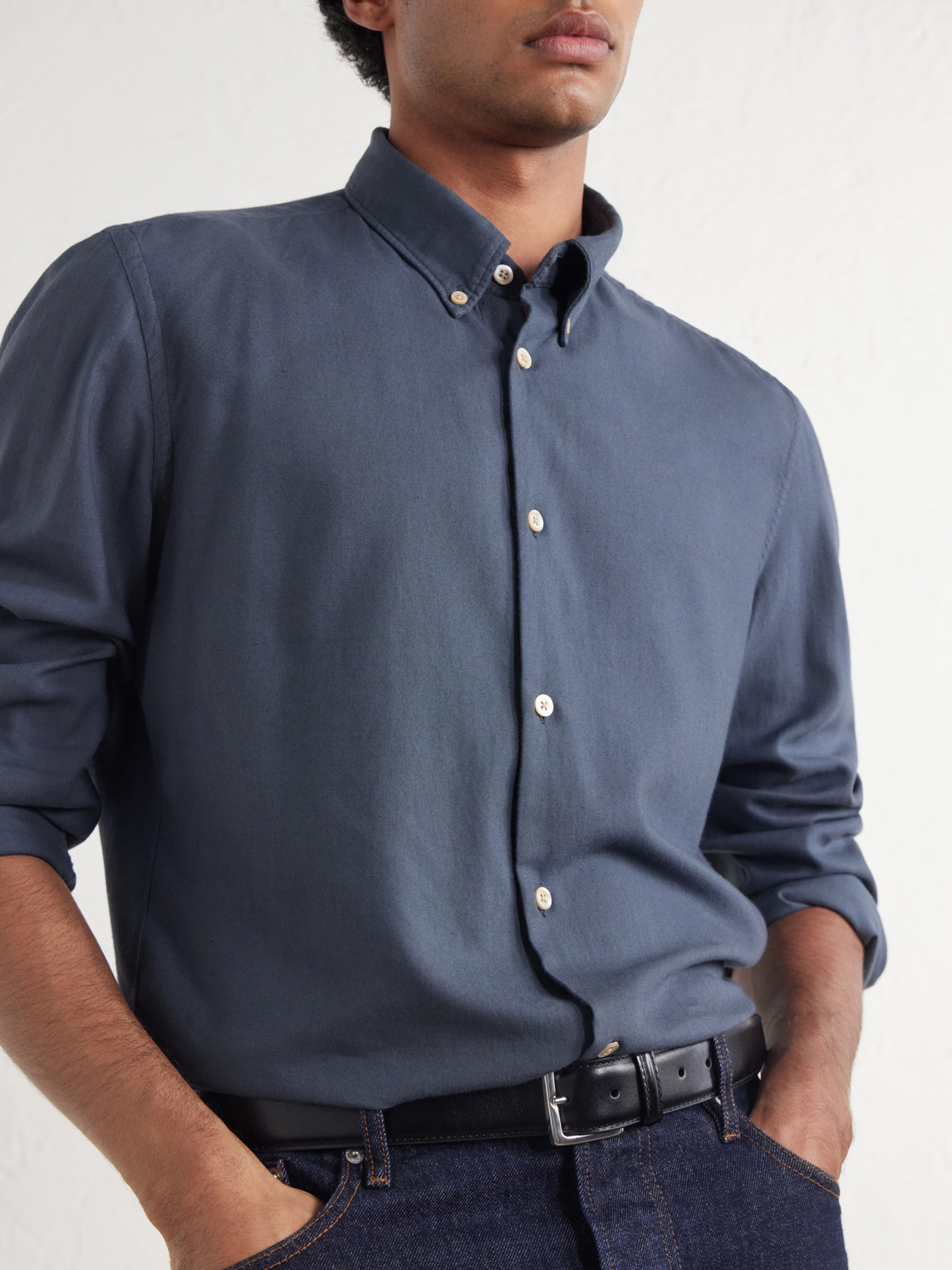 Button-Down Collar Twill Shirt