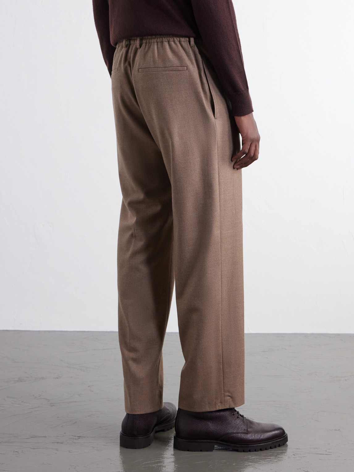 Straight-Leg Virgin Wool-Woven Trousers