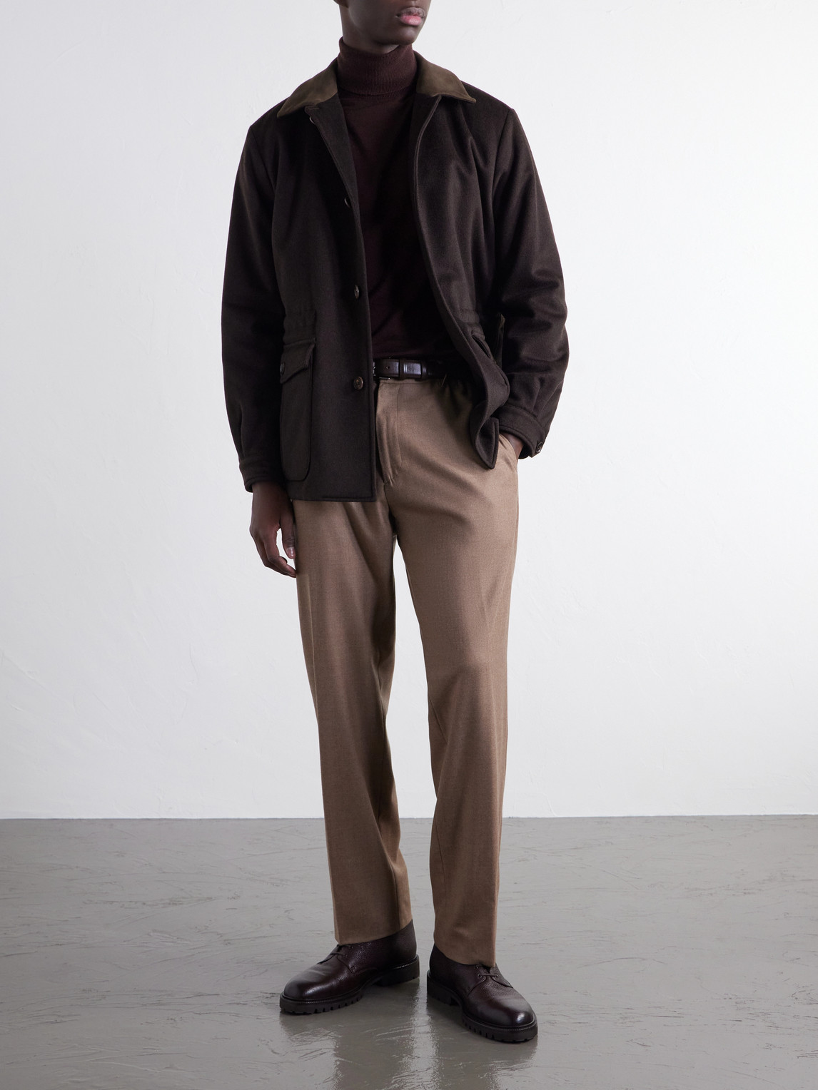 Straight-Leg Virgin Wool-Woven Trousers