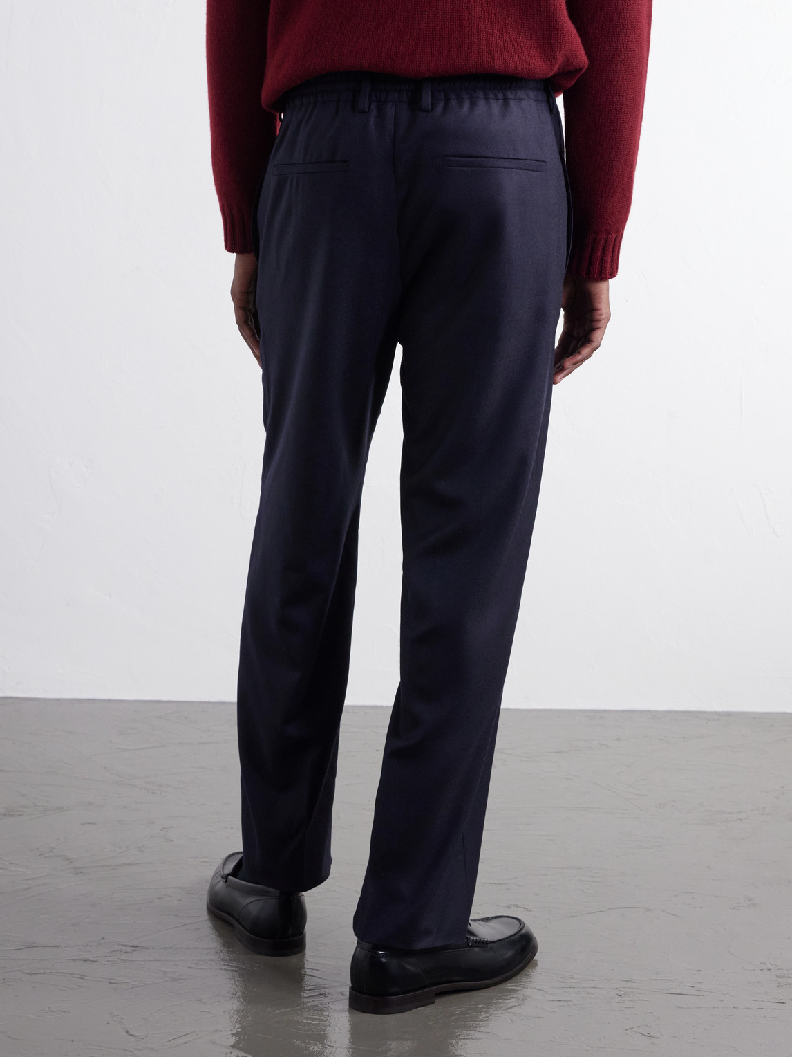 Straight-Leg Virgin Wool-Woven Trousers