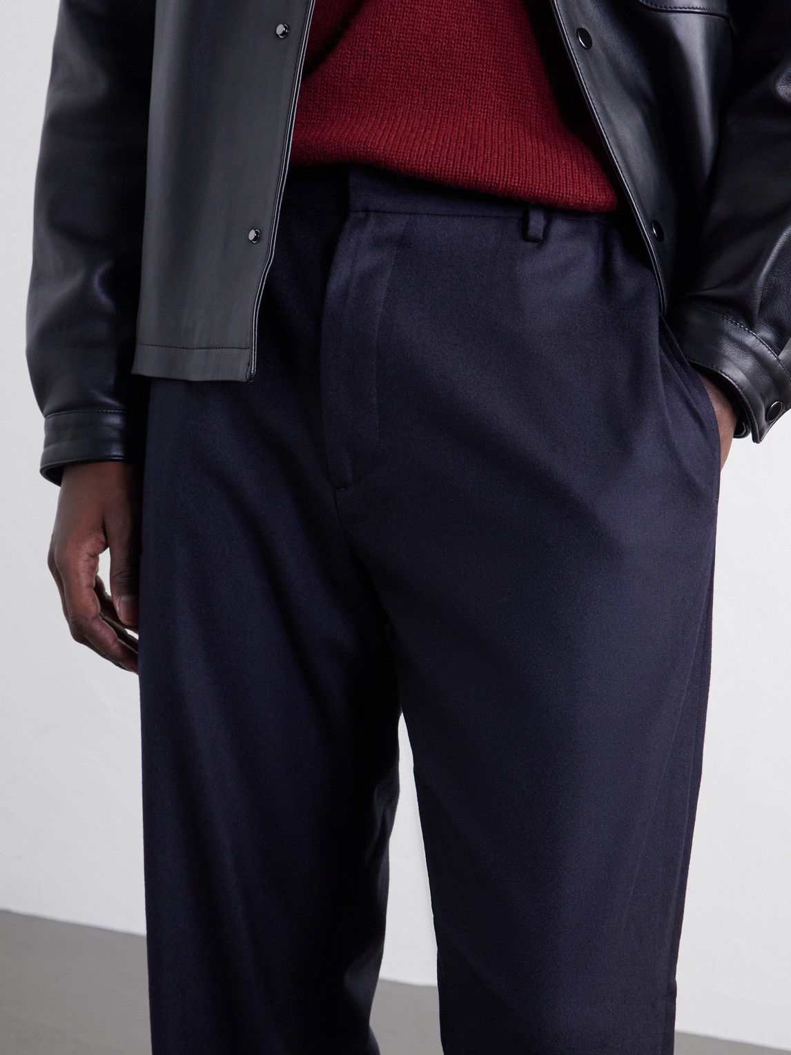 Straight-Leg Virgin Wool-Woven Trousers