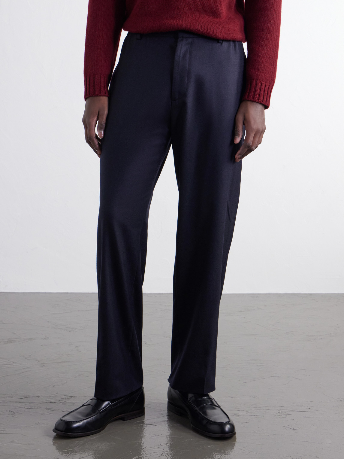 Straight-Leg Virgin Wool-Woven Trousers
